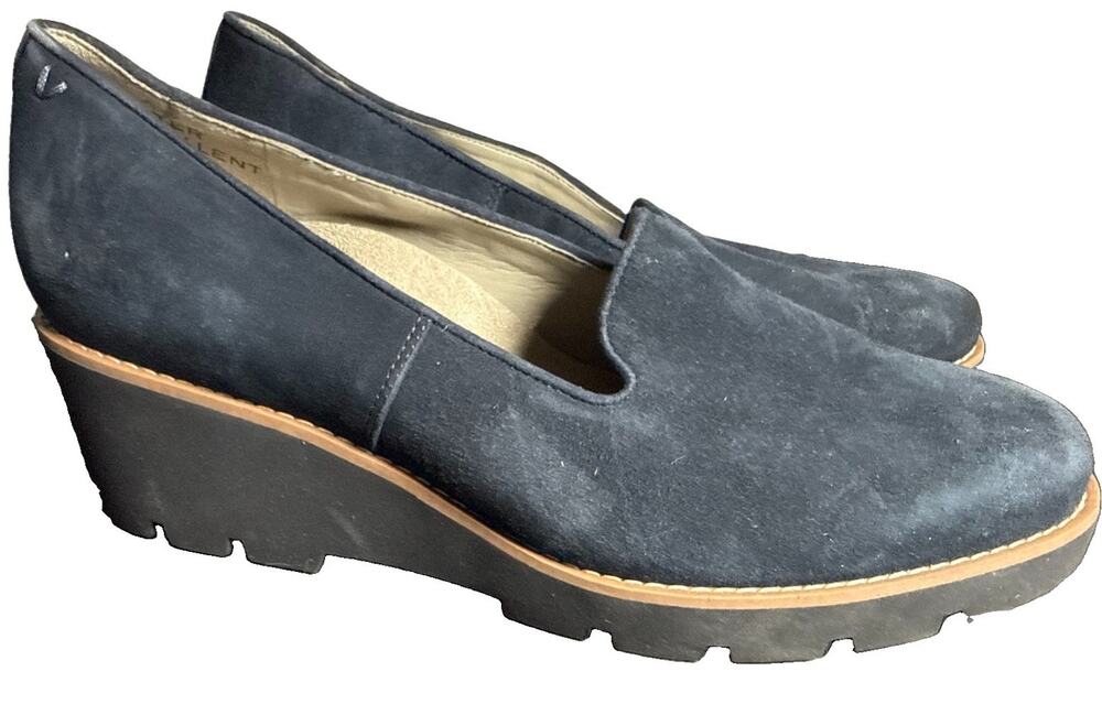 Vionic Willa Wedge Navy Suede Water Repellent US Women’s 13